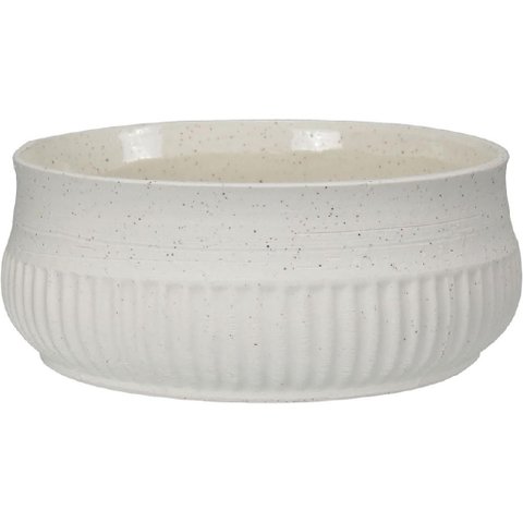 Centro Mesa Decorativo Fruteira Home&co Cerâmica 9x20x20cm Marfim