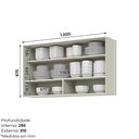 Ver imagem 3 de Armário Aéreo Porta Basculante com Vidro Reflecta Fineze C653 Areia Hp - Henn