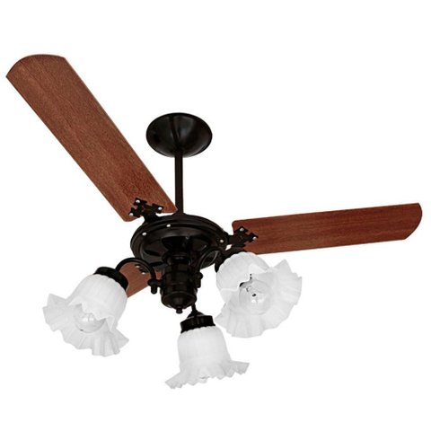 Ventilador de Teto Venti-Delta New Beta Preto com 3 Pás Mogno 220V