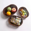 Ver imagem 2 de Cesto Retangular Travessa Bandeja de Servir Rattan 29x20cm - FRG6565