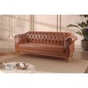 Ver imagem 2 de Sofá Chesterfield Duque 3 Lugares Couro Ecológico Caramelo 302