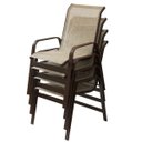 Ver imagem 1 de Kit com 4 Cadeiras para Jardim e Piscina em Alumínio e Tela Sling - Marrom Capuccino