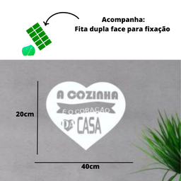 Quadro a Cozinha É o Coração da Casa Mdf Branco - 3