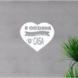 Quadro a Cozinha É o Coração da Casa Mdf Branco - 1