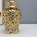 Ver imagem 4 de Vaso Dourado Decorativo Porcelana Chinesa 36x19