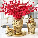 Ver imagem 5 de Vaso Dourado Decorativo Porcelana Chinesa 36x19