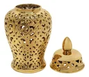 Ver imagem 6 de Vaso Dourado Decorativo Porcelana Chinesa 36x19