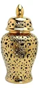Ver imagem 1 de Vaso Dourado Decorativo Porcelana Chinesa 36x19