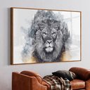 Ver imagem 1 de Quadro Decorativo Selvagem em Moldura Caixa TaColado Moldura Trad 1cm Madeira Escura sem Vidro 30 x