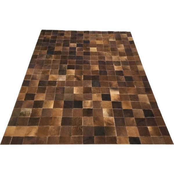 Tapete de Couro Castanho 1,50x2,00 sem Borda Peça 10x10cm