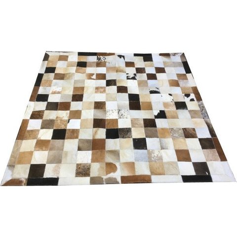 Tapete de Couro Marrom Misto 1,50x1,50 com Bordas Peça 10x10