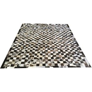 Tapete de Couro Marrom Café Malhado 2,00x2,80 com Bordas