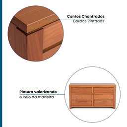 Cômoda 6 Gavetas Madeira Maciça Madma  - 8