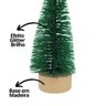 Mini Árvore Natal Enfeite de Mesa Verde Base Tronco Madeira 16cm - Art Christmas - 3
