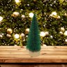 Mini Árvore Natal Enfeite de Mesa Verde Base Tronco Madeira 16cm - Art Christmas - 5