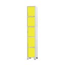 Ver imagem 1 de Armário Roupeiro De Aço 5 Portas Para Vestiário Academia Locker Amarelo