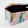 Caixa Decorativa Azul E Rosa 6x20x10cm Folhagem P - 6