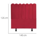 Ver imagem 3 de Cabeceira Nuvem Cama Box Casal 140 cm Alanis Suede Vermelho