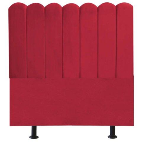 Cabeceira Nuvem Cama Box Casal 140 cm Alanis Suede Vermelho