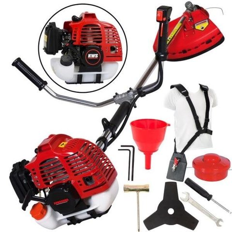 Roçadeira Kawashima KW43L Com Motor 2 Tempos á Gasolina Com Lâmina 3 Pontas Ideal Para