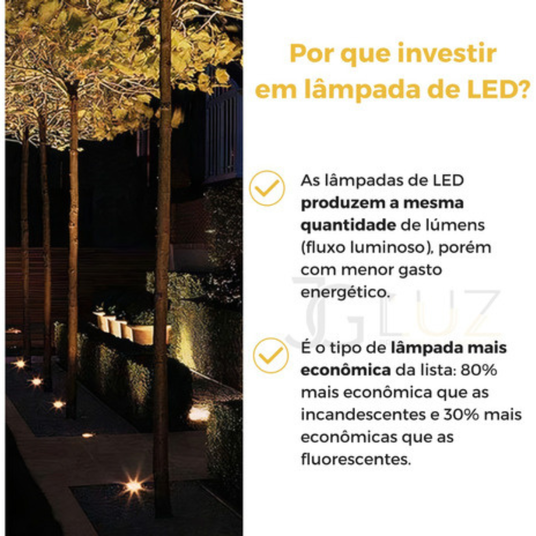 Balizador Led 3w Solo Piso Preto Fosco Bco Quente 3000k Ip65 - 6