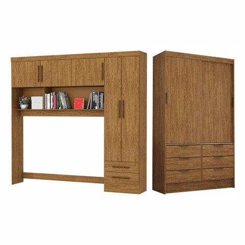 Guarda Roupa Casal Modulado Sevilha 5 e 2 Portas 8 Gavetas Carioca Móveis