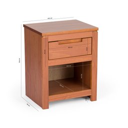 Mesa de Cabeceira 1 Gaveta 1 Nicho Madeira Maciça Madma Artemobili - 4