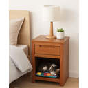 Ver imagem 1 de Mesa de Cabeceira 1 Gaveta 1 Nicho Madeira Maciça Madma