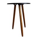 Ver imagem 4 de Mesinha de Canto Pé Palito Retrô Mdf 52cm com Pés em Madeira:preto