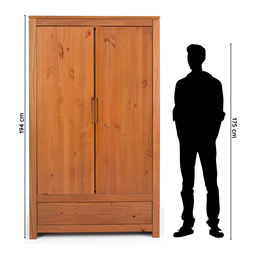 Guarda-Roupa Solteiro 2 Portas 1 Gaveta Madeira Maciça Madma  - 9