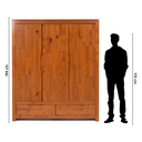 Ver imagem 5 de Guarda-Roupa Casal 3 Portas 2 Gavetas Madeira Maciça Madma Artemobili Marrom/Garapa