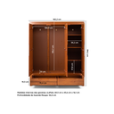 Ver imagem 4 de Guarda-Roupa Casal 3 Portas 2 Gavetas Madeira Maciça Madma Artemobili