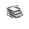 Caixa de Correspondência, Organizador de Mesa, Tripla, Metal, Preta, Kit C/ 3 Unds - 2