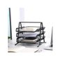 Caixa de Correspondência, Organizador de Mesa, Tripla, Metal, Preta, Kit C/ 3 Unds - 5