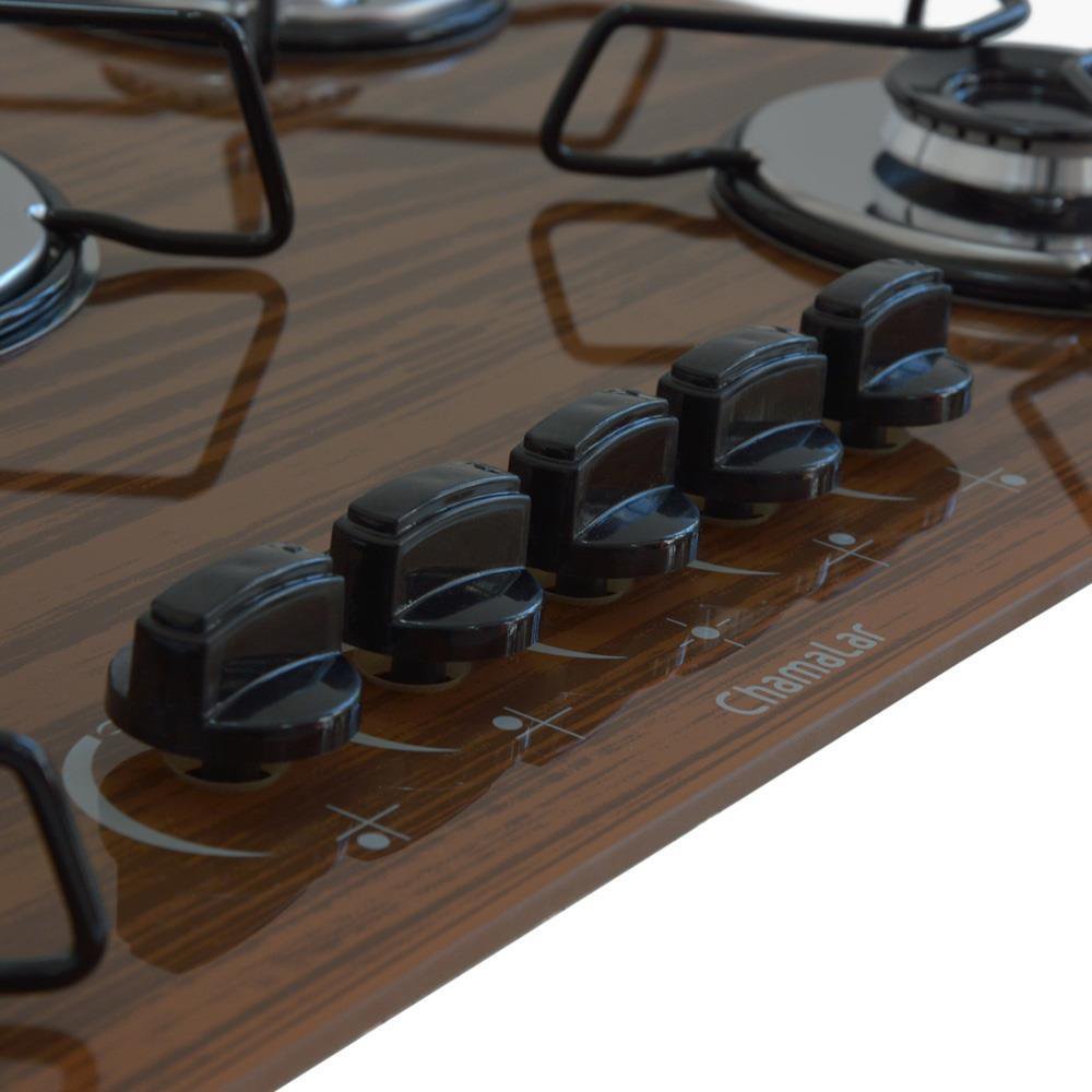 Cooktop Gás 5 Bocas Chama Tripla 127/220 Madeira - 4