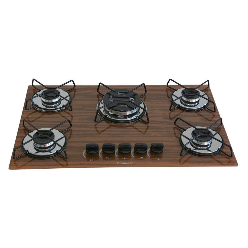 Cooktop Gás 5 Bocas Chama Tripla 127/220 Madeira