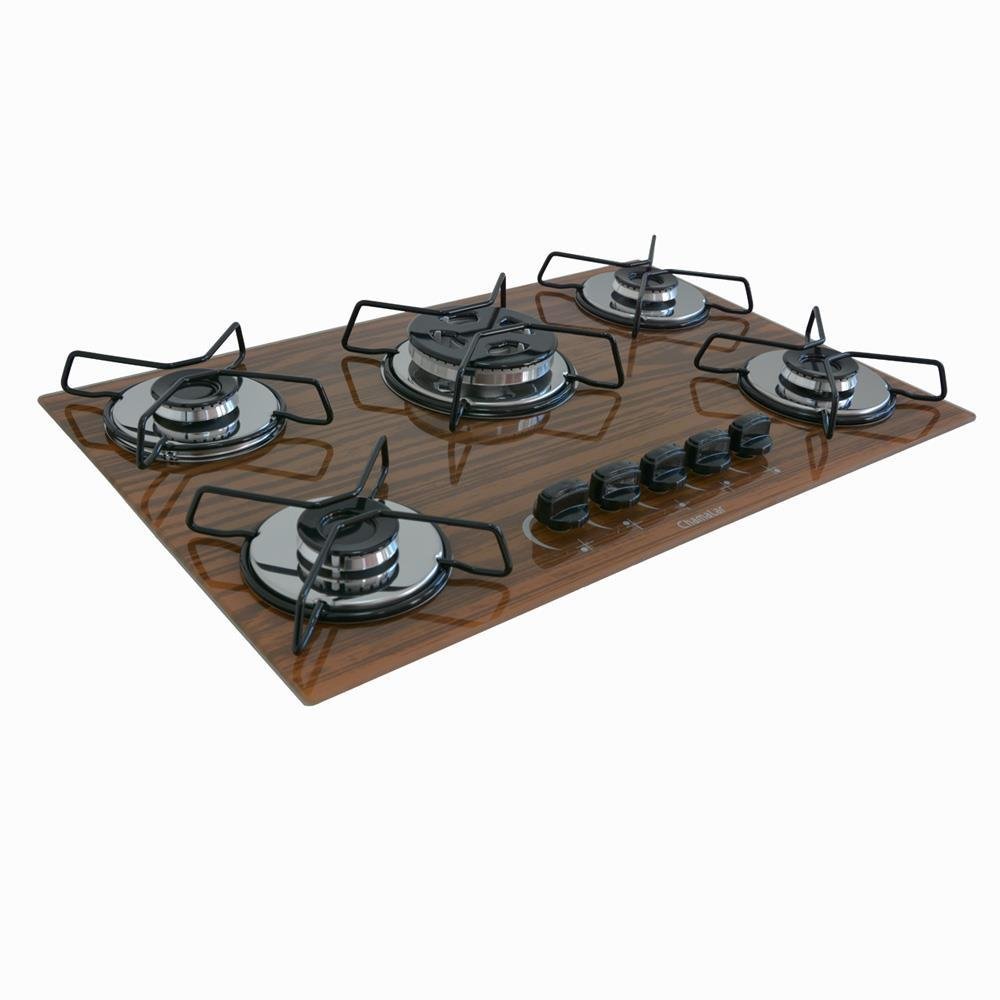 Cooktop Gás 5 Bocas Chama Tripla 127/220 Madeira - 2