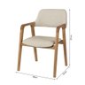 Cadeira de Jantar Ruth Estrutura em Madeira Maciça Design Retrô Contemporâneo Linho Bege - 4