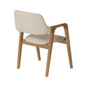 Ver imagem 3 de Cadeira de Jantar Ruth Estrutura em Madeira Maciça Design Retrô Contemporâneo Linho Bege