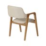 Cadeira de Jantar Ruth Estrutura em Madeira Maciça Design Retrô Contemporâneo Linho Bege - 3
