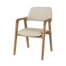 Cadeira de Jantar Ruth Estrutura em Madeira Maciça Design Retrô Contemporâneo Linho Bege - 5