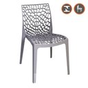 Ver imagem 2 de Kit 4 Cadeiras Empilhável Inmetro Gruvyer Fratini Polipropileno Cinza Capacidade Suporta 182 Kg