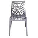 Ver imagem 3 de Kit 4 Cadeiras Empilhável Inmetro Gruvyer Fratini Polipropileno Cinza Capacidade Suporta 182 Kg