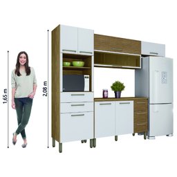 Armário de Cozinha Completa com Balcão Ametista Kits Paraná Nicho para Micro-ondas 8 Portas 5 - 5
