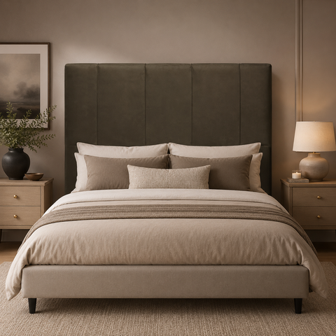 Cabeceira Donna para Cama Box Casal 140 cm Suede Marrom - D’Rossi