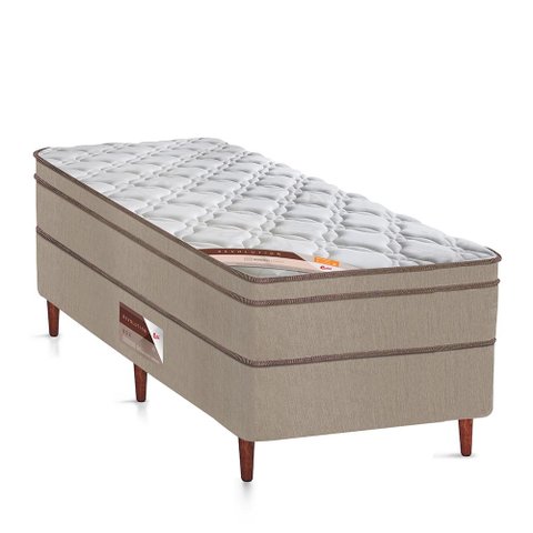 Cama Box + Colchão Castor Solteiro Innovation One Face Tecnopedic 96x203x54cm