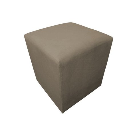 Puff Puff Banqueta Decorativo Lavínia Quadrado Suede Bege Mz Decor