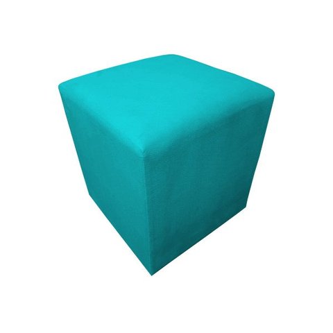 Puff Puff Banqueta Decorativo Lavínia Quadrado Suede Azul Tifany Mz Decor