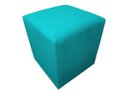 Ver imagem 1 de Puff Puff Banqueta Decorativo Lavínia Quadrado Suede Azul Tifany Mz Decor