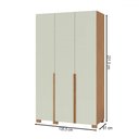 Ver imagem 4 de Guarda-roupa Solteiro 3 Portas 2 Gavetas W203 Freijó/off White - Pradel